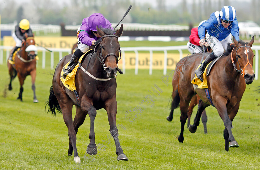 Dan s-Dream-0002 
 DAN'S DREAM (left, Silvestre De Sousa) beats TAJAANUS (right) in The Dubai Duty Free Fred Darling Stakes Newbury 21 Apr 2018 - Pic Steven Cargill / Racingfotos.com