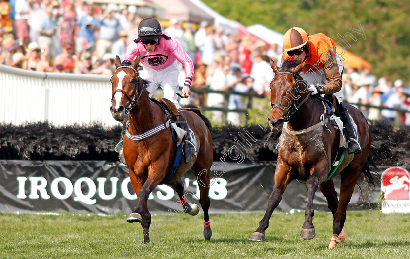 Cite-0003 
 CITE (right, Willie Mccarthy) beats BELISARIUS (left) in The George Sloan & John Sloan Sr Maiden Hurdle, Percy Warner Park, Nashville 12 May 2018 - Pic Steven Cargill / Racingfotos.com