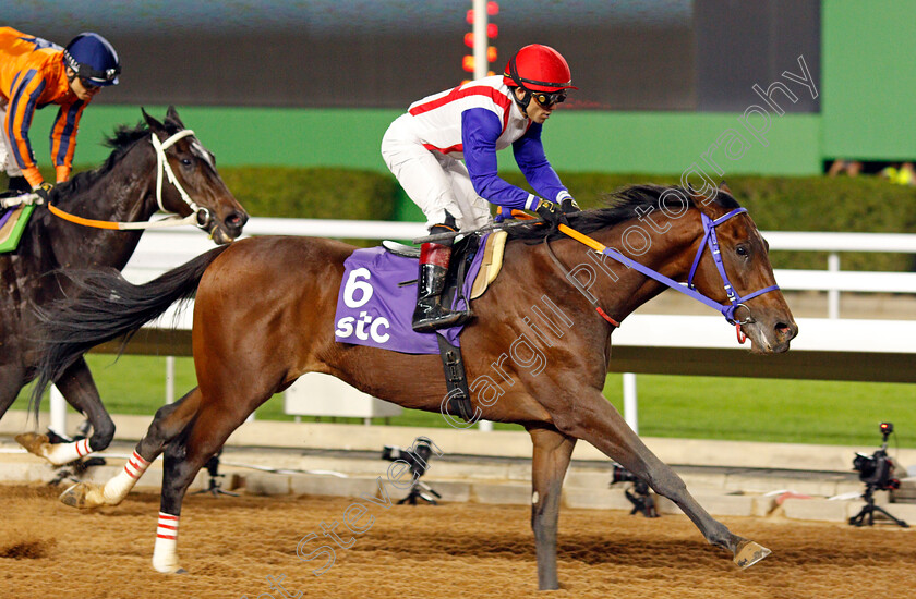 Mostawly-0001 
 MOSTAWLY (Joel Rosario) wins The STC International Jockeys Challenge Round 4
King Abdulaziz Racecourse, Riyadh, Saudi Arabia 25 Feb 2022 - Pic Steven Cargill /Racingfotos.com