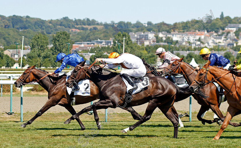 Botanik-0004 
 BOTANIK (Mickael Barzalona) beats GLYCON (centre) in the Prix de Reux
Deauville 7 Aug 2022 - Pic Steven Cargill / Racingfotos.com