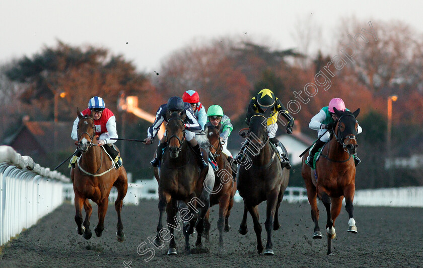 Kyllachy-Gala-0004 
 KYLLACHY GALA (2nd left, Gabriele Malune) beats PACTOLUS (2nd right) STAR ARCHER (right) and FIRE FIGHTING (left) in The 32Red Handicap Kempton 7 Mar 2018 - Pic Steven Cargill / Racingfotos.com