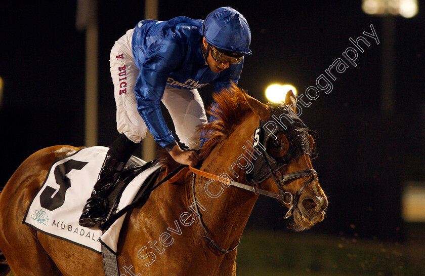 Comicas-0009 
 COMICAS (William Buick) wins The Dubawi Stakes Meydan 18 Jan 2018 - Pic Steven Cargill / Racingfotos.com