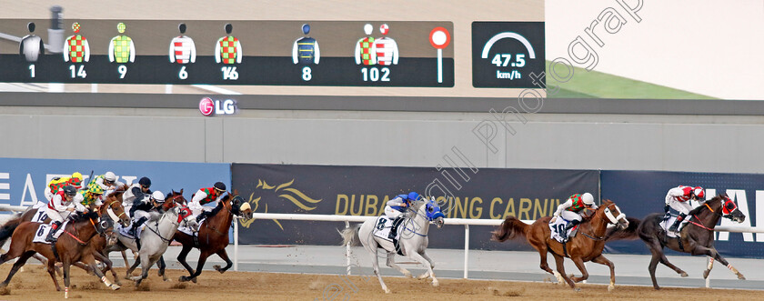 Game-Time-0006 
 GAME TIME (far left, Sandro Paiva) got up to win The Lincoln Race for purebred arabians
Meydan 2 Feb 2024 - Pic Steven Cargill / Racingfotos.com