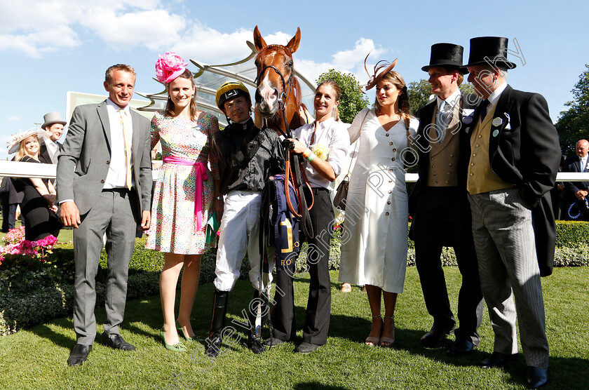 Agrotera-0010 
 AGROTERA (Jamie Spencer) with Bjorn Nielsen and Ed Walker after The Sandringham Stakes
Royal Ascot 22 Jun 2018 - Pic Steven Cargill / Racingfotos.com