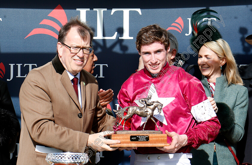 Shattered-Love-0011 
 Presentation to Jack Kennedy for The JLT Novices Chase won by SHATTERED LOVE Cheltenham 15 Mar 2018 - Pic Steven Cargill / Racingfotos.com