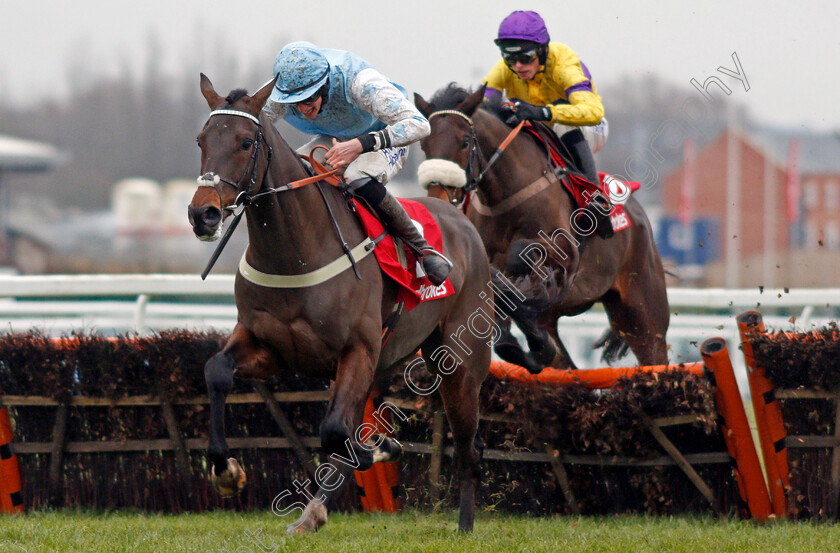 High-Bridge-0001 
 HIGH BRIDGE (Alex Ferguson) wins The Ladbrokes Intermediate Hurdle Newbury 2 Dec 2017 - Pic Steven Cargill / Racingfotos.com