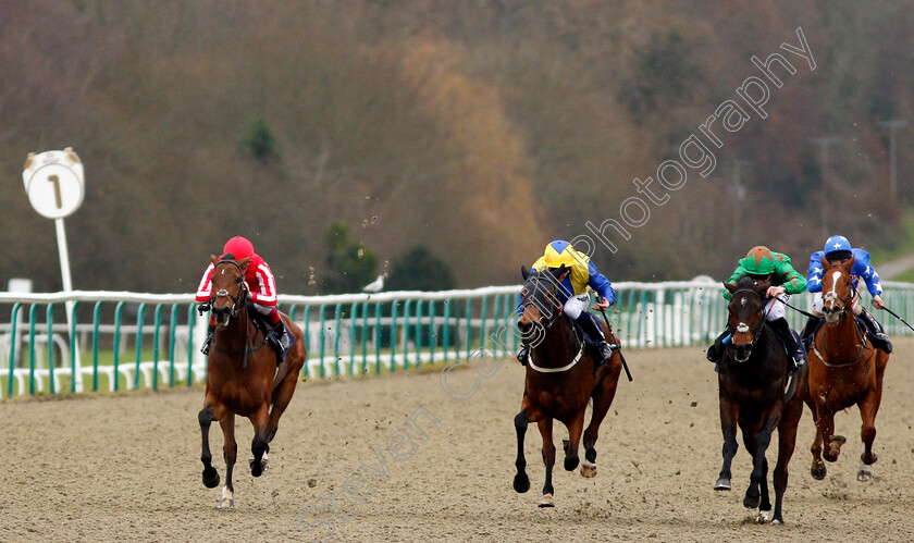 Mordin-0002 
 MORDIN (left, Frankie Dettori) beats NARJES (centre) and DELIBERATOR (right) in The Play Slots At sunbets.co.uk/vegas EBF Maiden Stakes Lingfield 6 Dec 2017 - Pic Steven Cargill / Racingfotos.com