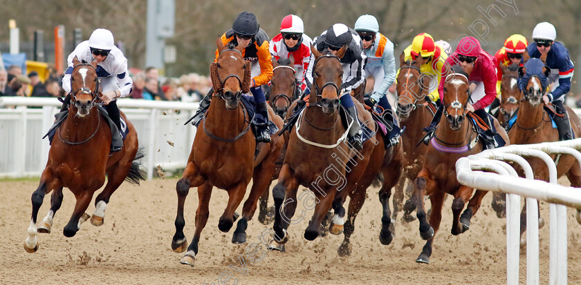 Sudden-Ambush,-Zealot,-Benacre-and-Smoky-Mountain-0001 
 Around the first bend (L to R) SUDDEN AMBUSH (David Probert), ZEALOT (Daniel Muscutt) BENACRE (Billy Loughnane) and SMOKY MOUNTAIN (Harry Davies)
Wolverhampton 9 Mar 2024 - Pic Steven Cargill / Racingfotos.com