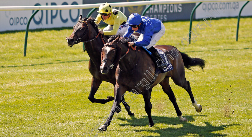 Oasis-Charm-0007 
 OASIS CHARM (William Buick) beats SHARJA BRIDGE (left) in The Spring Lodge Handicap Newmarket 5 May 2018 - Pic Steven Cargill / Racingfotos.com