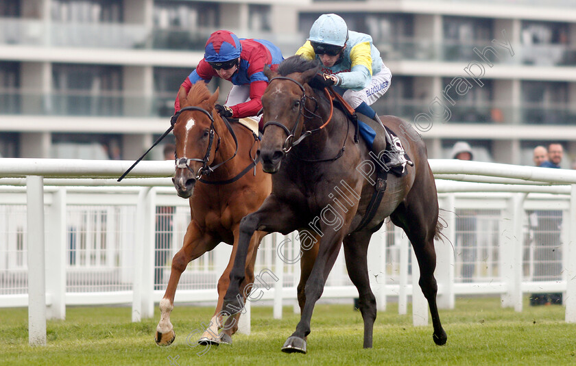 Qamka-0005 
 QAMKA (right, David Egan) beats BEAUTY OF DEIRA (left) in The Crossland British EBF Fillies Novice Stakes
Newbury 13 Jun 2019 - Pic Steven Cargill / Racingfotos.com