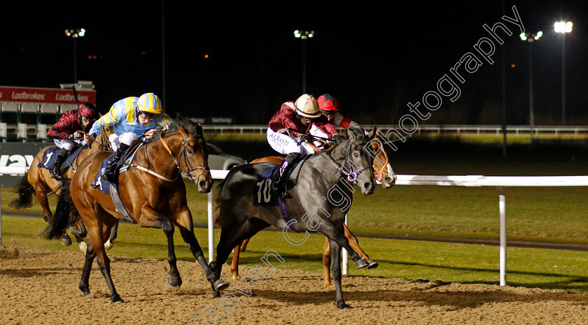 Bodroy-0001 
 BODROY (left, Luke Morris) beats ROMAN MIST (right) in The Get Your Ladbrokes Daily Odds Boost Handicap
Wolverhampton 1 Feb 2021 - Pic Steven Cargill / Racingfotos.com