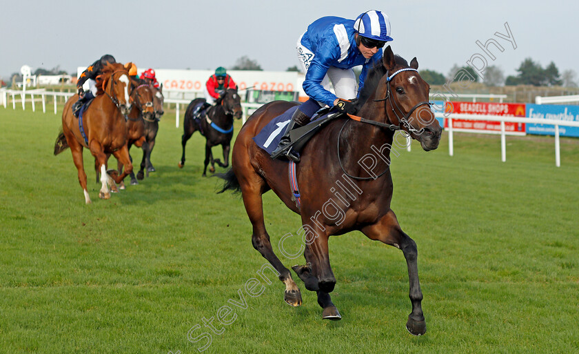 Tarhib-0003 
 TARHIB (Jim Crowley) wins The Racing To School Celebrates 20 Years Novice Stakes
Yarmouth 19 Oct 2021 - Pic Steven Cargill / Racingfotos.com