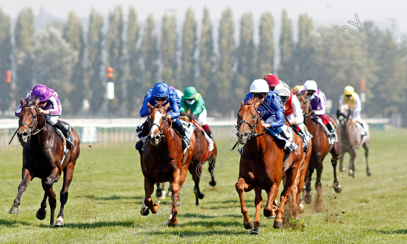 Space-Blues-0005 
 SPACE BLUES (right, William Buick) beats EARTHLIGHT (centre) and LOPE Y FERNANDEZ (left) in The Prix Maurice De Gheest
Deauville 9 Aug 2020 - Pic Steven Cargill / Racingfotos.com