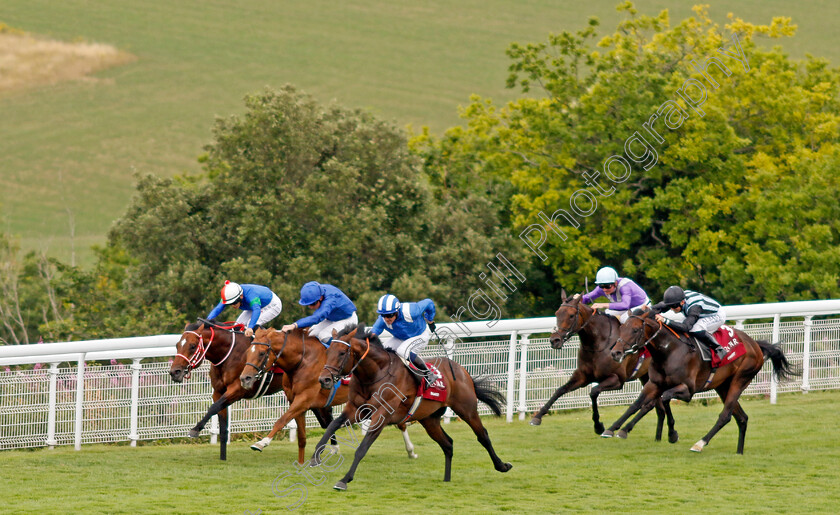 Baaeed-0003 
 BAAEED (Jim Crowley) beats MODERN GAMES (2nd left) and BATHRAT LEON (left) in The Qatar Sussex Stakes
Goodwood 27 Jul 2022 - Pic Steven Cargill / Racingfotos.com