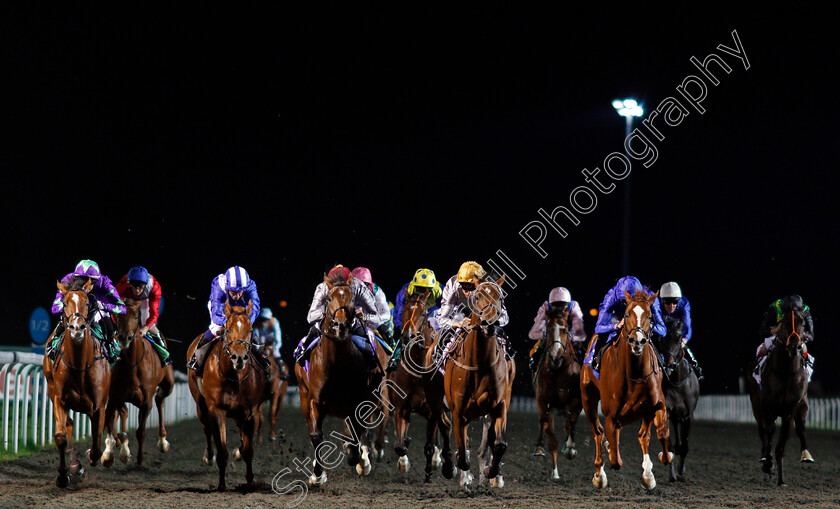 Kassar-0002 
 KASSAR (2nd right, Kieran Shoemark) beats MSAYYAN (centre) DRAGON MOUNTAIN (left) and BOW STREET (right) in The 32Red Casino EBF Novice Stakes Kempton 4 Oct 2017 - Pic Steven Cargill / Racingfotos.com