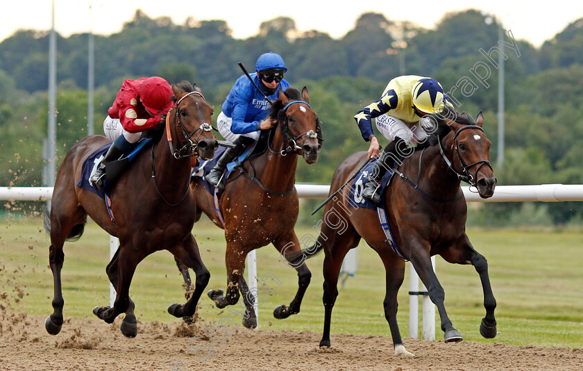 Fast-Spin-0002 
 FAST SPIN (Jack Mitchell) beats DASHING SPIRIT (left) and MARIA ROSA (2nd left) in The Free Daily Tips On attheraces.com Maiden Stakes Div2
Wolverhampton 31 Jul 2020 - Pic Steven Cargill / Racingfotos.com