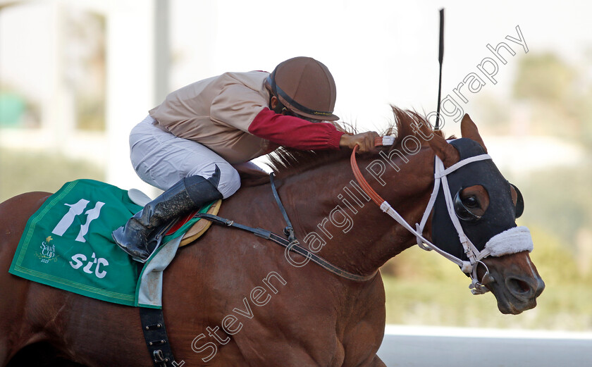 Wajaab-0004 
 WAJAAB (Luis Saez) wins The International Jockey Challenge R1
King Abdulziz Racecourse, Kingdom of Saudi Arabia, 24 Feb 2023 - Pic Steven Cargill / Racingfotos.com