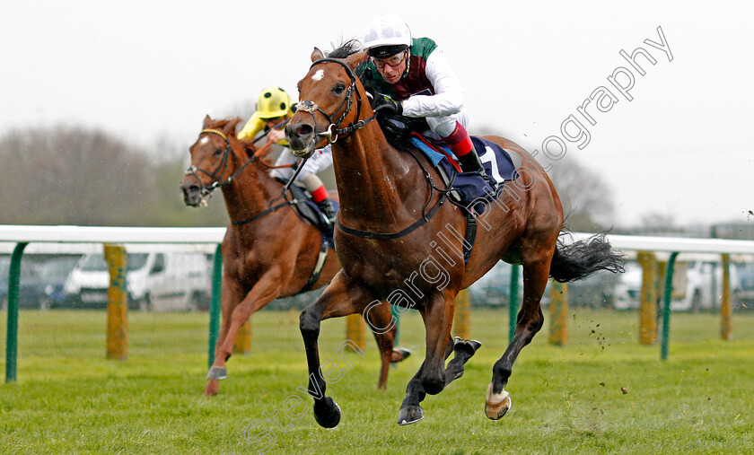 Without-Parole-0005 
 WITHOUT PAROLE (Frankie Dettori) wins The John Kemp 4x4 Centre Of Norwich Novice Stakes Div2 Yarmouth 24 Apr 2018 - Pic Steven Cargill / Racingfotos.com