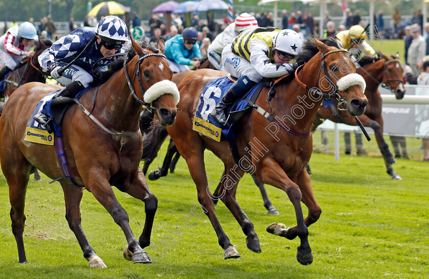 Dakota-Gold-0005 
 DAKOTA GOLD (right, Connor Beasley) beats MAKANAH (left) in The Churchill Tyres Handicap
York 11 May 2022 - Pic Steven Cargill / Racingfotos.com