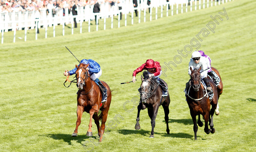 Masar-0006 
 MASAR (William Buick) beats DEE EX BEE (right) and ROARING LION (2nd left) in The Investec Derby
Epsom 2 Jun 2018 - Pic Steven Cargill / Racingfotos.com