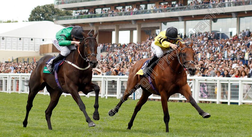 Berkshire-Blue-0003 
 BERKSHIRE BLUE (right, Joao Moreira) beats BLUE LAUREATE (left) in The Dubai Duty Free Shergar Cup Classic
Ascot 11 Aug 2018 - Pic Steven Cargill / Racingfotos.com