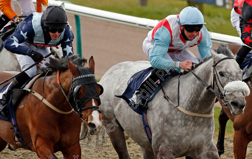 Thegreyvtrain-0004 
 THEGREYVTRAIN (right, Martin Harley) beats SHINING (left) in the Heed Your Hunch At Betway Handicap
Lingfield 6 Mar 2021 - Pic Steven Cargill / Racingfotos.com