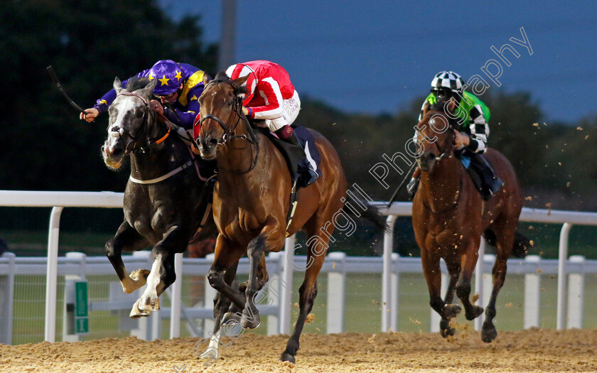 Double-March-0004 
 DOUBLE MARCH (right, Cieren Fallon) beats JAMES MCHENRY (left) in The Southwell Golf Club Winter Deals Maiden Stakes
Southwell 4 Oct 2022 - Pic Steven Cargill / Racingfotos.com