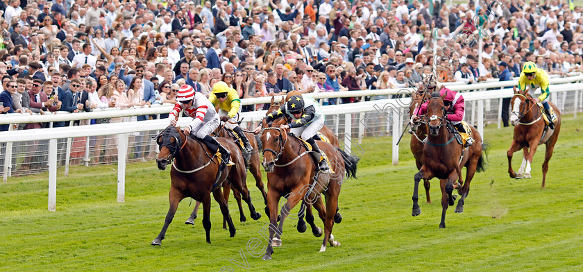 Lion-Tower-0001 
 LION TOWER (centre, Sam James) beats YOUNG FIRE (left) in The JCB Handicap
York 11 Jun 2022 - Pic Steven Cargill / Racingfotos.com