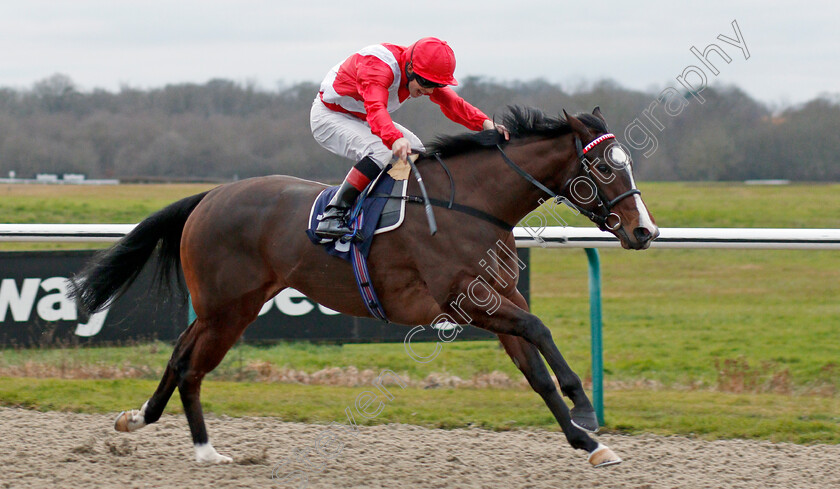 Lua-De-Mel-0003 
 LUA DE MEL (Ben Curtis) wins The Betway Novice Median Auction Stakes
Lingfield 10 Jan 2020 - Pic Steven Cargill / Racingfotos.com