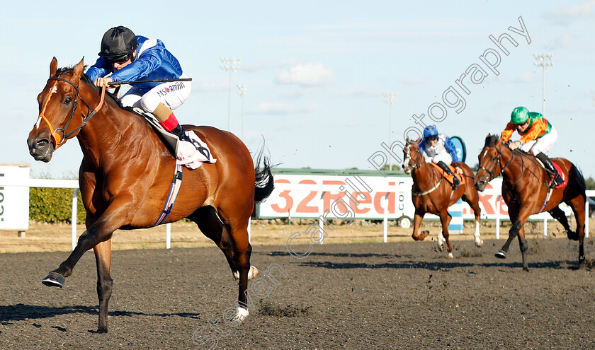 Maaward-0004 
 MAAWARD (Andrea Atzeni) wins The 32Red On The App Store Novice Stakes Div 1 
Kempton 8 Aug 2018 - Pic Steven Cargill / Racingfotos.com