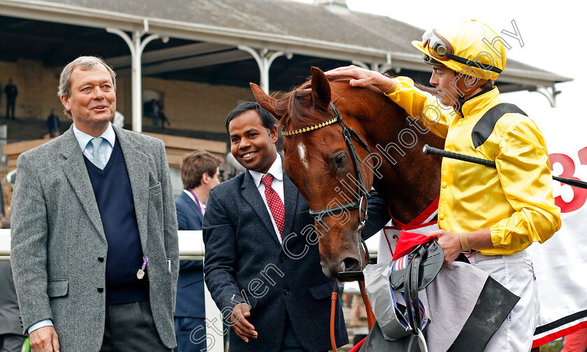 Addeybb-0005 
 ADDEYBB (James Doyle) with William Haggas after The 32Red Lincoln Handicap Doncaster 24 Mar 2018 - Pic Steven Cargill / Racingfotos.com