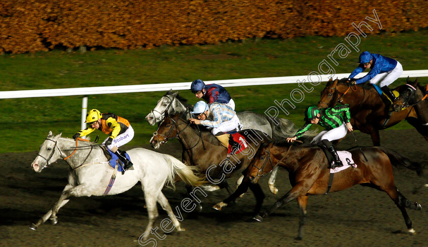 Watersmeet-0002 
 WATERSMEET (Joe Fanning) beats HIGHER POWER (centre) and BILLY RAY (right) in The 32Red Handicap
Kempton 21 Nov 2018 - Pic Steven Cargill / Racingfotos.com