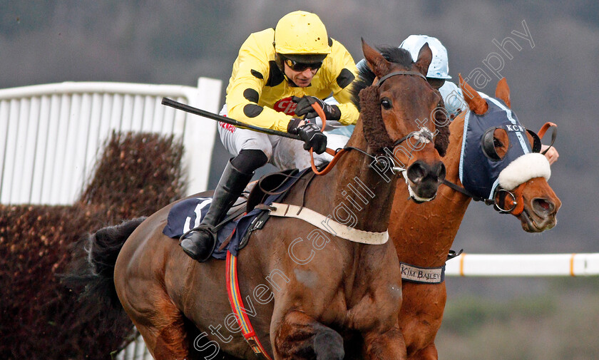 Acting-Lass-0003 
 ACTING LASS (left, Paddy Brennan) beats ANOTHER VENTURE (right) in The Coral Welsh Grand National Trial Handicap Chase
Chepstow 7 Dec 2019 - Pic Steven Cargill / Racingfotos.com