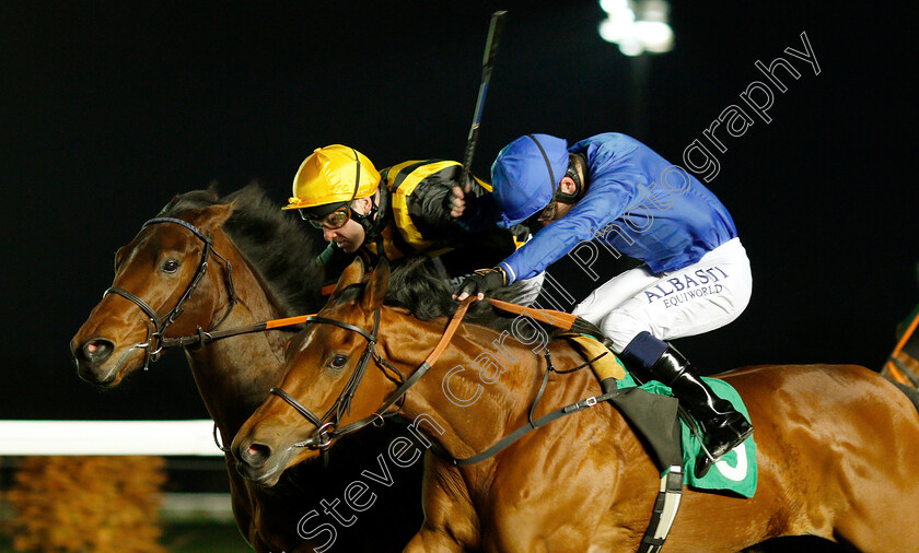 Whelans-Way-0002 
 WHELANS WAY (left, Robert Winston) beats OPEN SEA (right) in The Close Brothers Business Finance Nursery
Kempton 21 Nov 2018 - Pic Steven Cargill / Racingfotos.com