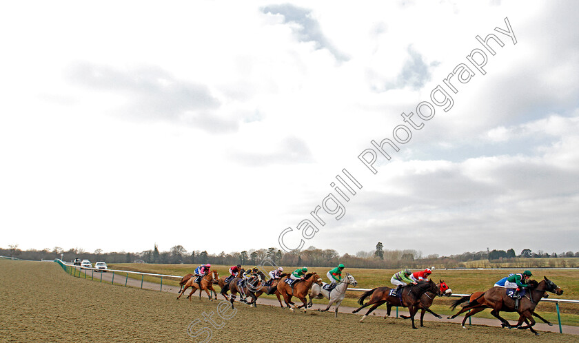 Your-Pal-Tal-0002 
 YOUR PAL TAL (centre, No 10, Donagh O'Connor) in 6th place rounding the home turn on his way to winning The Betway Handicap Lingfield 23 Feb 2018 - Pic Steven Cargill / Racingfotos.com