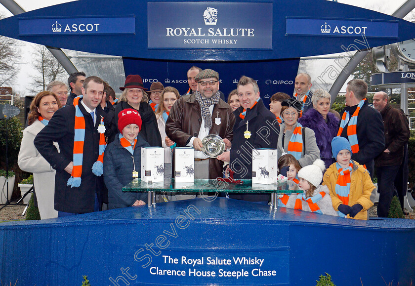 Un-De-Sceaux-0013 
 Presentation to the owners of UN DE SCEAUX after The Royal Salute Whisky Clarence House Chase Ascot 20 Jan 2018 - Pic Steven Cargill / Racingfotos.com