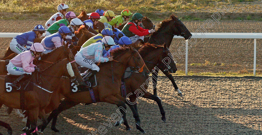 Fair-Power-0001 
 The field race away from the stalls in the Extra Places At totesport.com Selling Handicap won by FAIR POWER (blue cap, Oisin Murphy)
Chelmsford 4 Sep 2019 - Pic Steven Cargill / Racingfotos.com