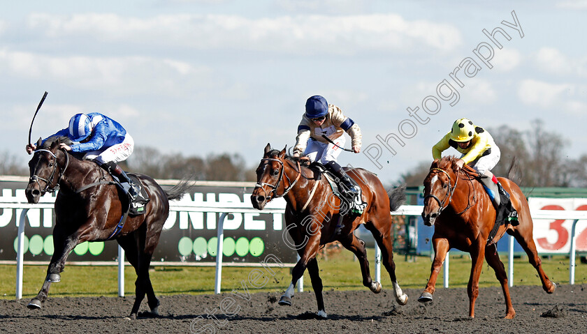 Mostahdaf-0003 
 MOSTAHDAF (left, Robert Havlin) beats IMPERIAL SANDS (centre) and EL DRAMA (right) in The Unibet 3 Uniboosts A Day Conditions Stakes
Kempton 5 Apr 2021 - Pic Steven Cargill / Racingfotos.com