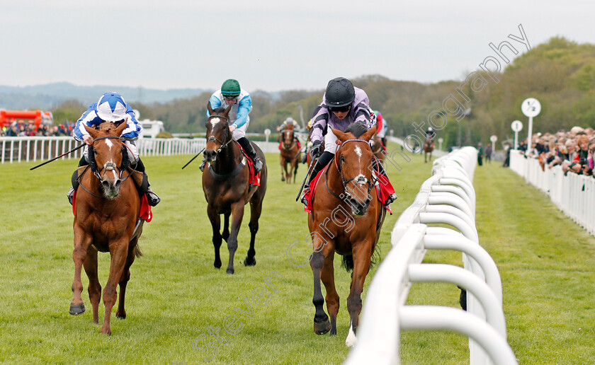 Moabit-0003 
 MOABIT (right, Megan Nicholls) beats CLEONTE (left) in The Betfred City Bowl Handicap Salisbury 29 Apr 2018 - Pic Steven Cargill / Racingfotos.com