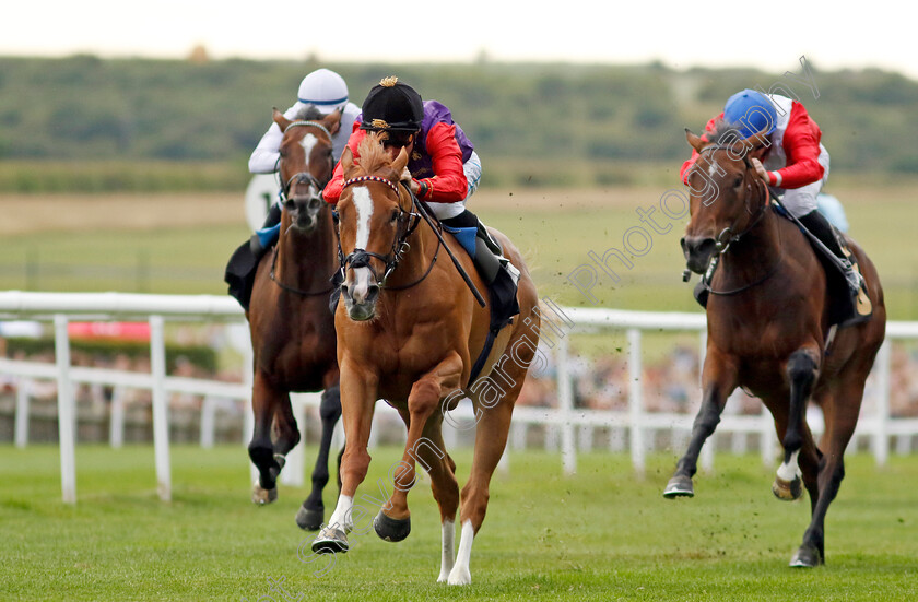 Rainbows-Edge-0005 
 RAINBOWS EDGE (Kieran Shoemark) wins The Long Shot Seltzer Spring Fillies Novice Stakes
Newmarket 28 Jun 2024 - Pic Steven Cargill / Racingfotos.com