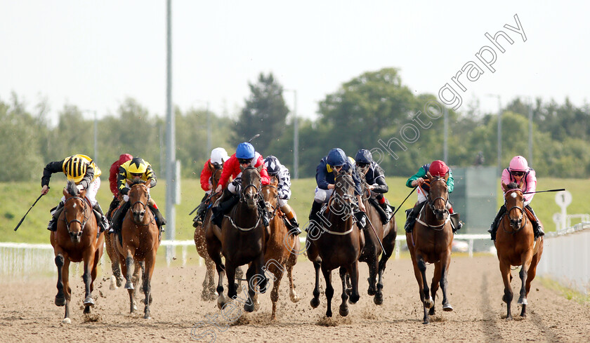 Clubbable-0001 
 CLUBBABLE (3rd left, Paul Hanagan) beats CROSSING THE LINE (3rd right) and IMAGE (left) in The Bet totescoop6 At totesport.com Fillies Handicap
Chelmsford 13 Jun 2018 - Pic Steven Cargill / Racingfotos.com