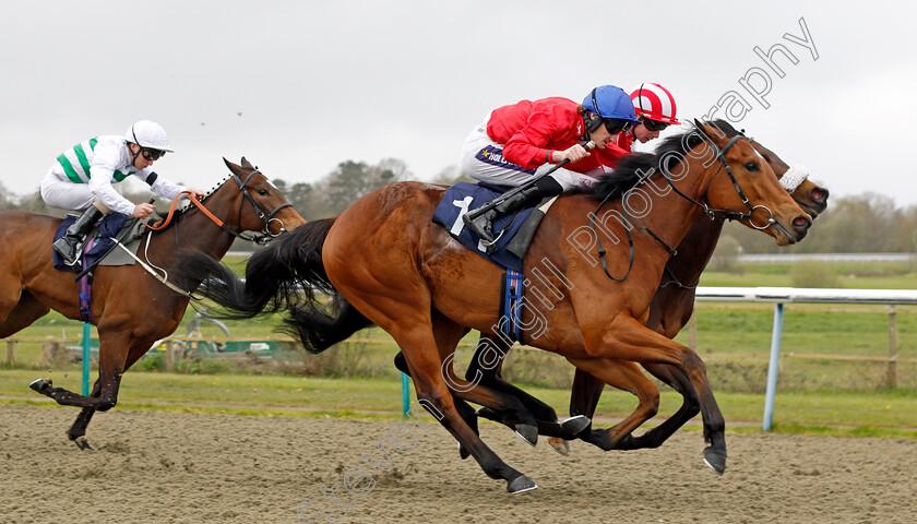 Surveyor-0002 
 SURVEYOR (Daniel Muscutt) wins The Get Raceday Ready Maiden Fillies Stakes
Lingfield 4 Apr 2024 - Pic Steven Cargill / Racingfotos.com