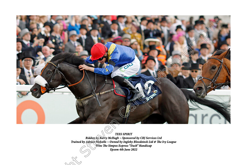 Tees-Spirit-x 
 TEES SPIRIT (Barry McHugh) wins The Simpex Express Dash Handicap
Epsom 4 Jun 2022 - Pic Steven Cargill / Racingfotos.com