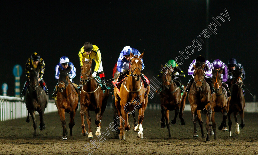 Flaming-Spear-0003 
 FLAMING SPEAR (centre, Robert Winston) wins The British Stallion Studs EBF Hyde Stakes
Kempton 21 Nov 2018 - Pic Steven Cargill / Racingfotos.com