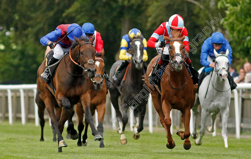 Le-Mans-0004 
 LE MANS (left, Sean Levey) beats FLEURIR (right) in The Anmaat Bred At Ringfort Stud Fillies Novice Stakes
Newmarket 30 Jun 2023 - Pic Steven Cargill / Racingfotos.com