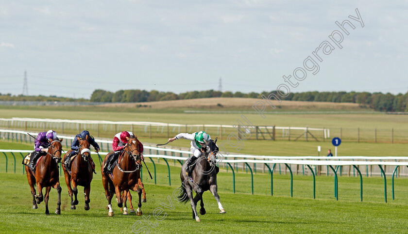 Desert-Angel-0003 
 DESERT ANGEL (right, Ryan Moore) beats BASTOGNE (centre) in The Federation Of Bloodstock Agents Nursery
Newmarket 23 Sep 2021 - Pic Steven Cargill / Racingfotos.com