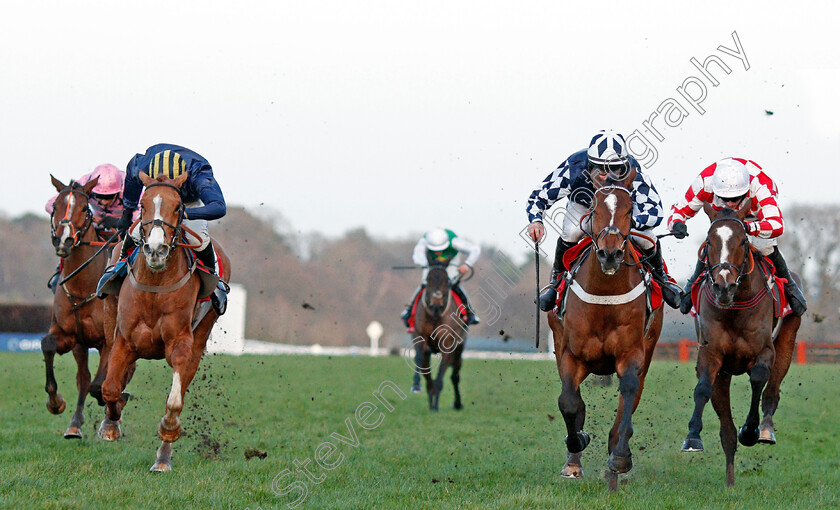 Falco-Blitz-0001 
 FALCO BLITZ (2nd right, Jeremiah McGrath) beats KILLER CLOWN (right) and BLACKFINCH (left) in The Matchbook British EBF National Hunt Novices Hurdle
Ascot 18 Jan 2020 - Pic Steven Cargill / Racingfotos.com