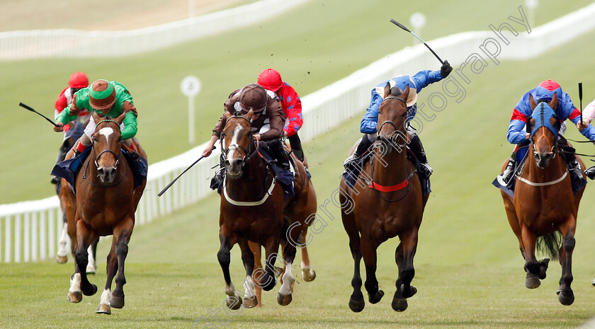 Aces-0002 
 ACES (2nd left, Ryan Moore) beats SIR TITAN (2nd right) ROLL ON RORY (right) and SALUTI (left) in The 188bet Mobile Bet10 Get20 Handicap
Newmarket 28 Jun 2018 - Pic Steven Cargill / Racingfotos.com