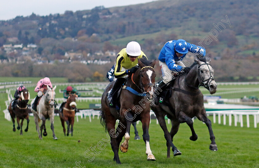 Burdett-Road-0003 
 BURDETT ROAD (Harry Cobden) beats BE AWARE (right) in The Unibet Greatwood Handicap Hurdle
Cheltenham 17 Nov 2024 - Pic Steven Cargill / racingfotos.com