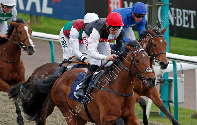 Kings-Joy-0006 
 KINGS JOY (Robert Havlin) wins The Coral Proud To Support British Racing EBF Fillies Novice Stakes Div2
Lingfield 1 Dec 2021 - Pic Steven Cargill / Racingfotos.com